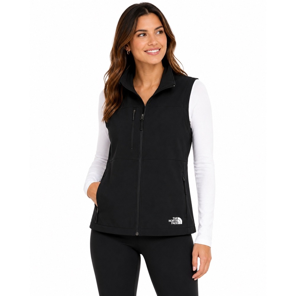 The North Face Womens Apex Bionic Softshell Vest Black Full Zip Size Medium